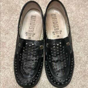 KIFIDIS Black PERFORATED Leather Slip-On Shoes